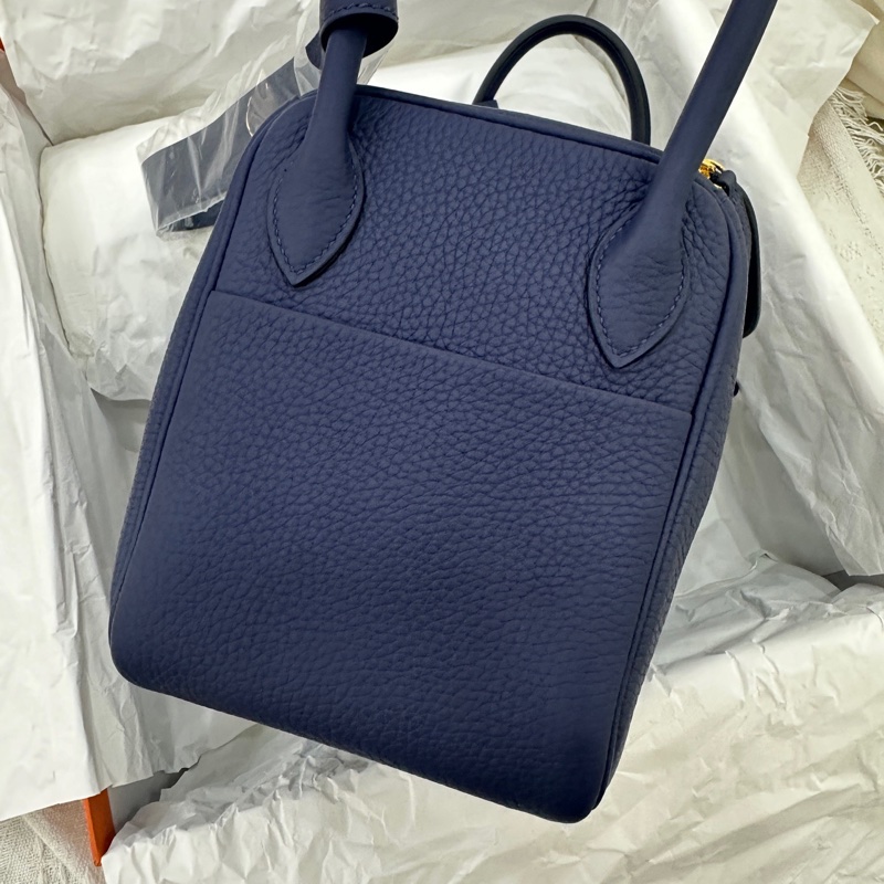Hermes🌈Lindy 26💙墨水藍金扣💙全新閑置🌟TC皮🌟有盒🌈肩帶貼膜在🌟lindy26🌟lindy🌟愛馬仕🌟-2