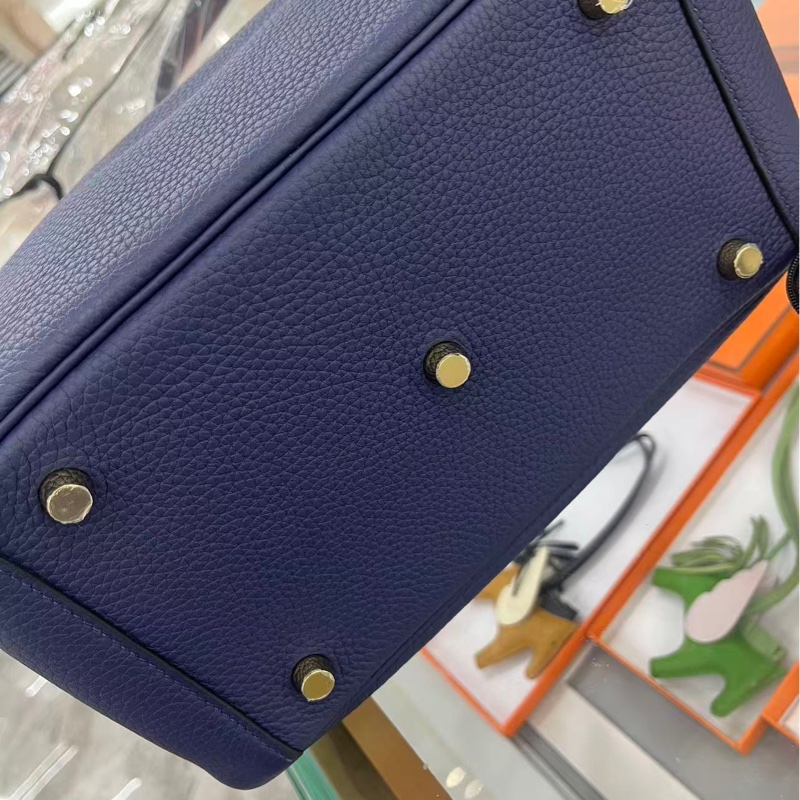 Hermes🌈Lindy 26💙墨水藍金扣💙全新閑置🌟TC皮🌟有盒🌈肩帶貼膜在🌟lindy26🌟lindy🌟愛馬仕🌟-5