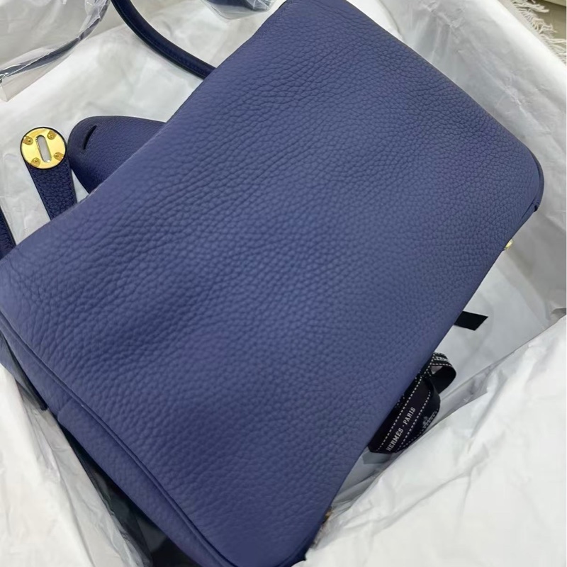 Hermes🌈Lindy 26💙墨水藍金扣💙全新閑置🌟TC皮🌟有盒🌈肩帶貼膜在🌟lindy26🌟lindy🌟愛馬仕🌟-7