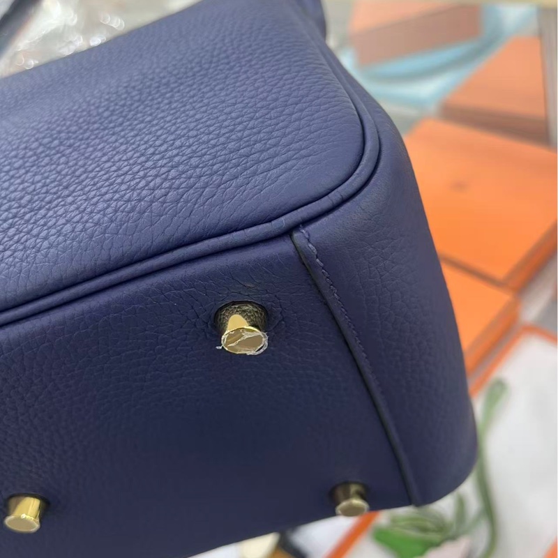 Hermes🌈Lindy 26💙墨水藍金扣💙全新閑置🌟TC皮🌟有盒🌈肩帶貼膜在🌟lindy26🌟lindy🌟愛馬仕🌟-8