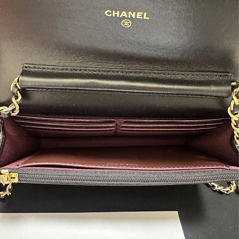 香奈兒 Chanel woc 小羊皮 經典黑金-10