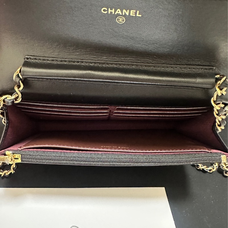 香奈兒 Chanel woc 小羊皮 經典黑金-11