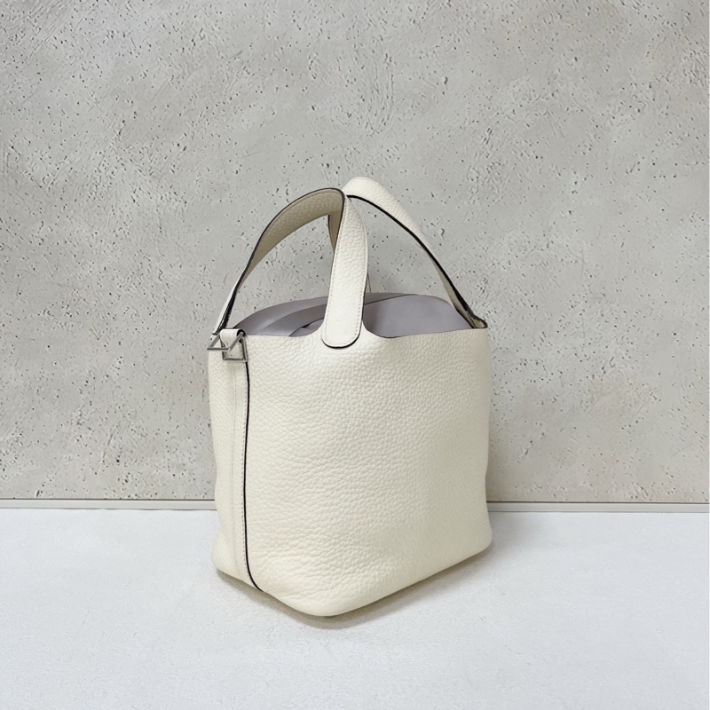 Hermes Picotin 18 菜籃子 奶昔白銀扣-2