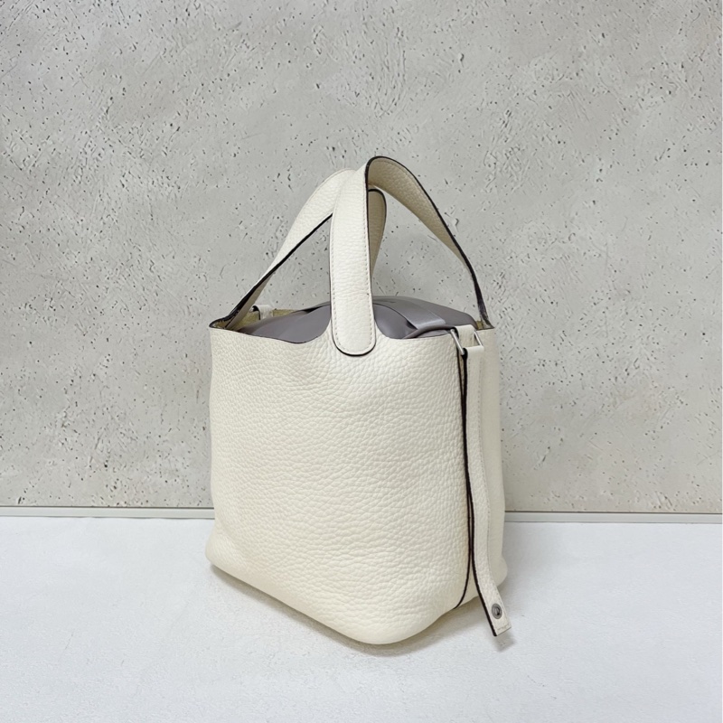 Hermes Picotin 18 菜籃子 奶昔白銀扣-3