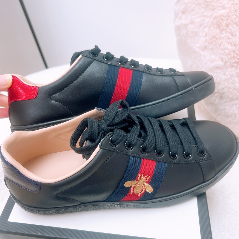 閒置 Gucci ace 蜜蜂黑色運動鞋/休閒鞋-4