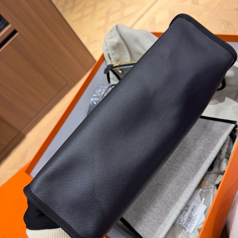 🌈Hermes💙Herbag 31💙深藍色金扣防水布🌈全新閑置🌟Stamp B🌟herbag31🌟herbag🌟愛馬仕-8
