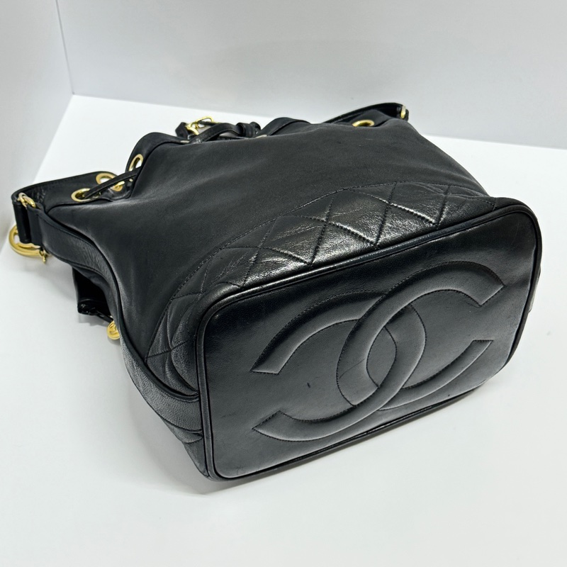 【極新🎁】 Chanel 黑金羊皮 水桶包 (專櫃223,000)-9