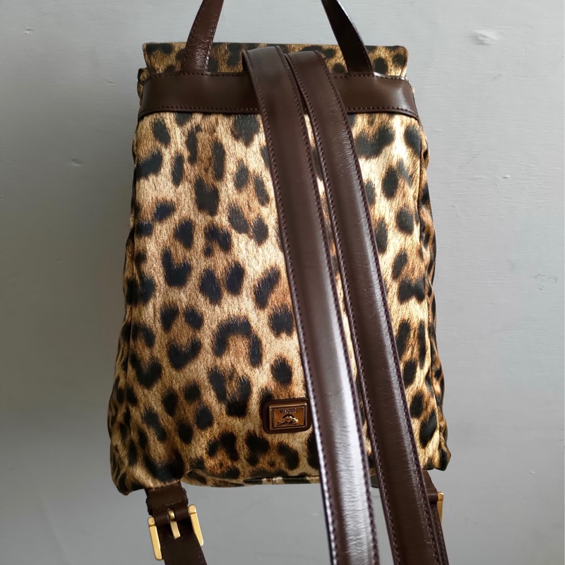 義大利製老品 #MOSCHINO 豹紋後背包 / LOVE & PEACE-5