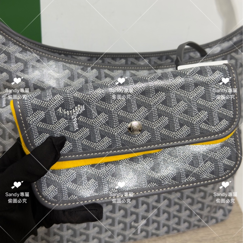 Goyard hobo 灰色 全新全配-11