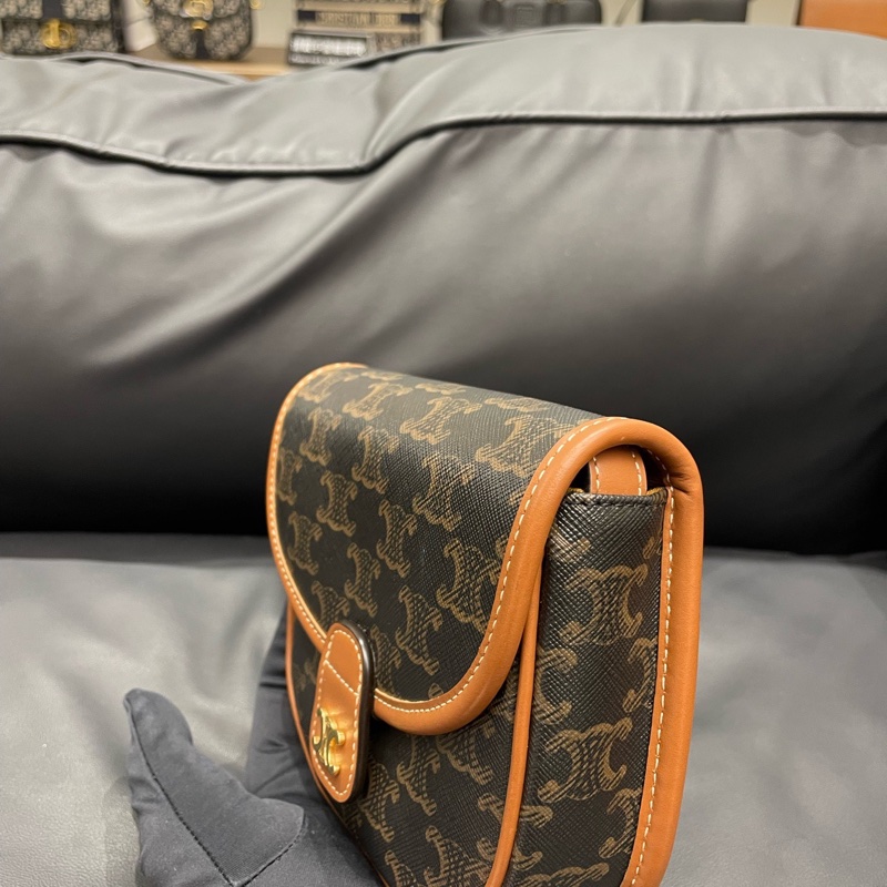 賽琳/Celine BESACE迷你牛皮革包邊 單肩斜挎包-1