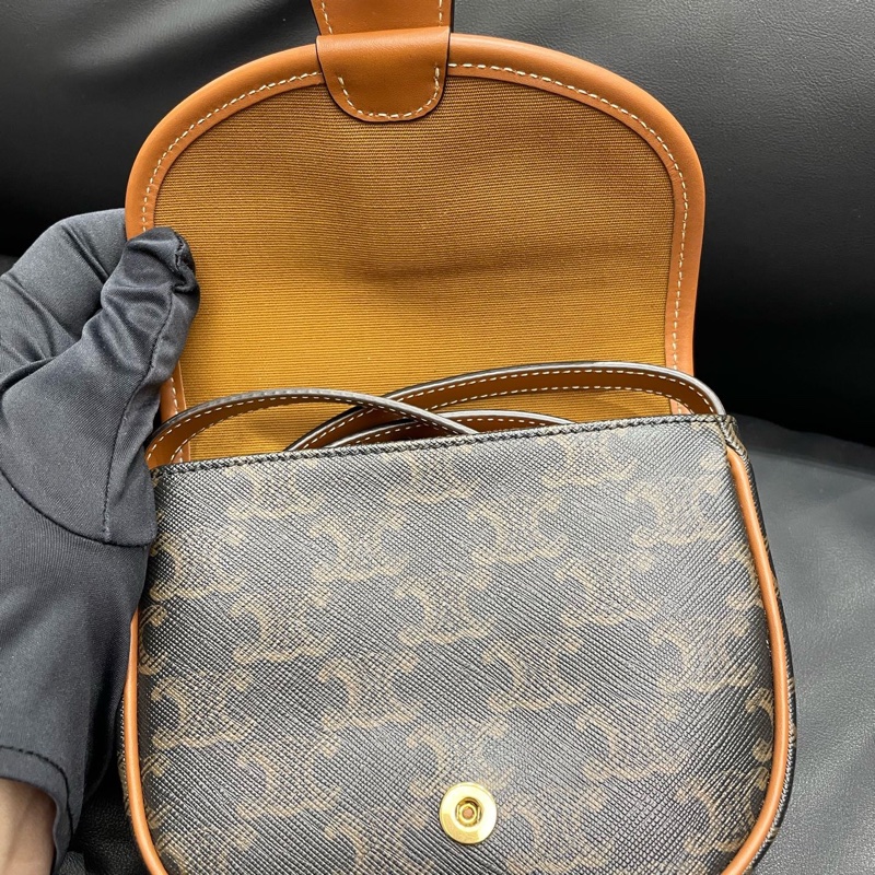 賽琳/Celine BESACE迷你牛皮革包邊 單肩斜挎包-5