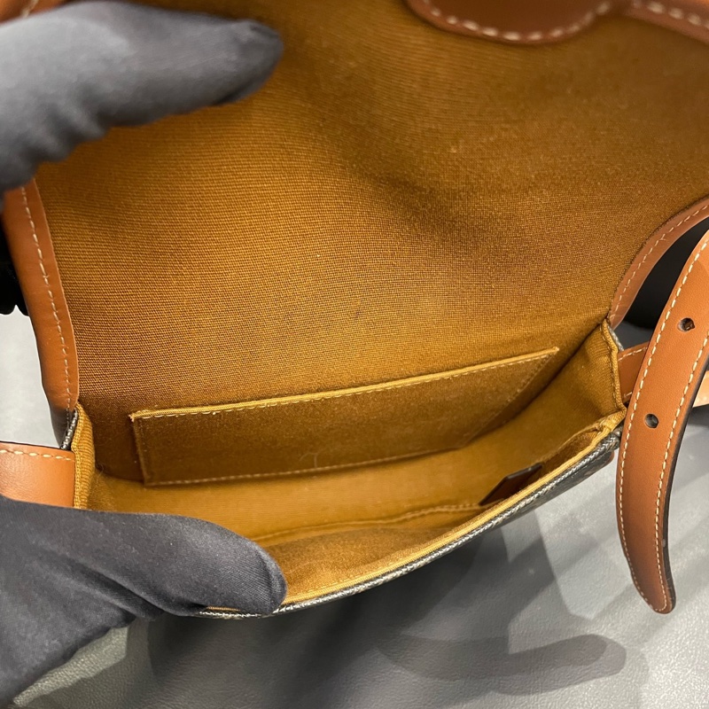 賽琳/Celine BESACE迷你牛皮革包邊 單肩斜挎包-6