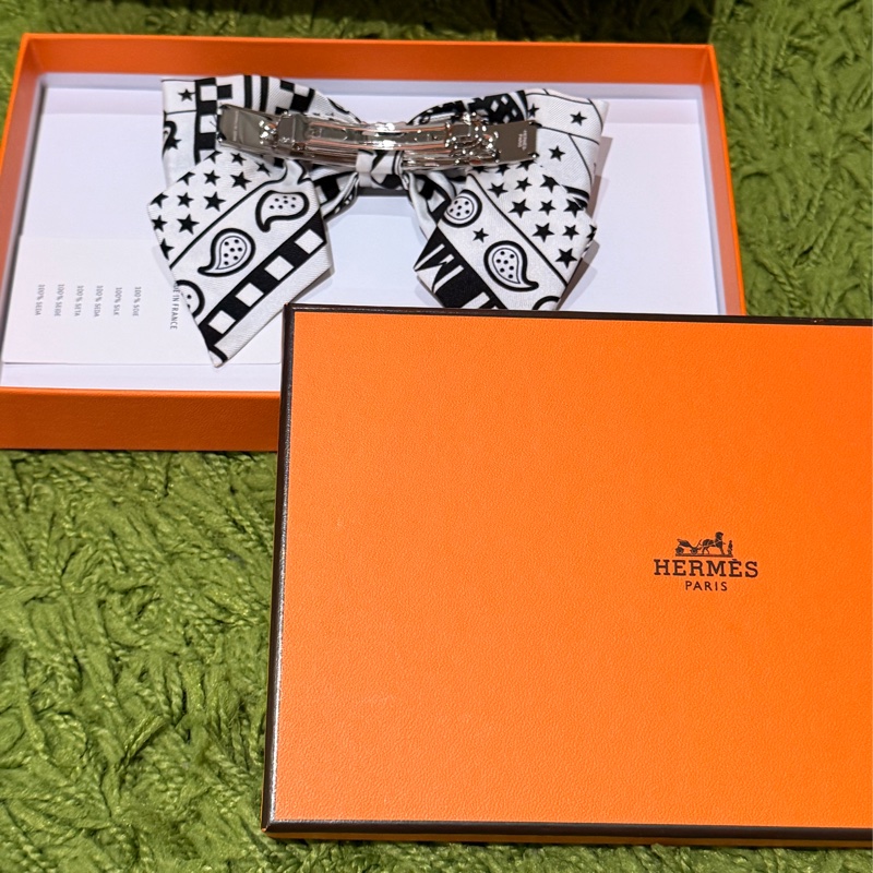 愛馬仕 Hermes Sangles en Zigzag Bandana Grenelle PM蝴蝶結 髮夾-4