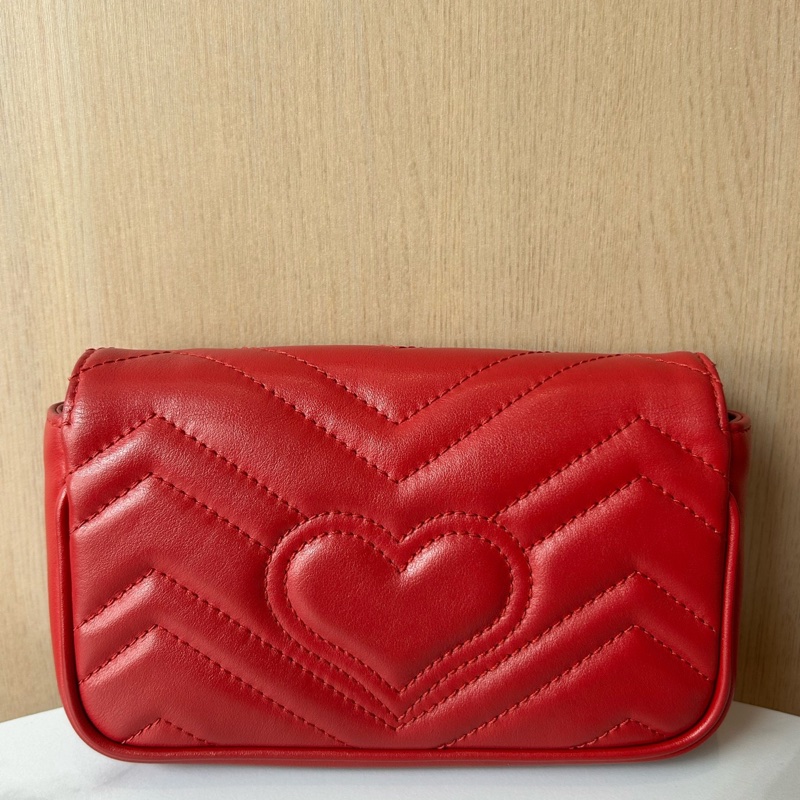 Gucci古馳馬蒙mini紅色鏈條包-1