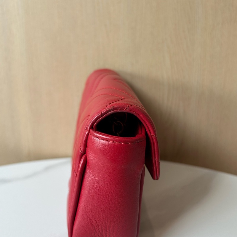 Gucci古馳馬蒙mini紅色鏈條包-2