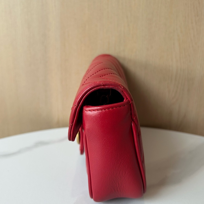 Gucci古馳馬蒙mini紅色鏈條包-3