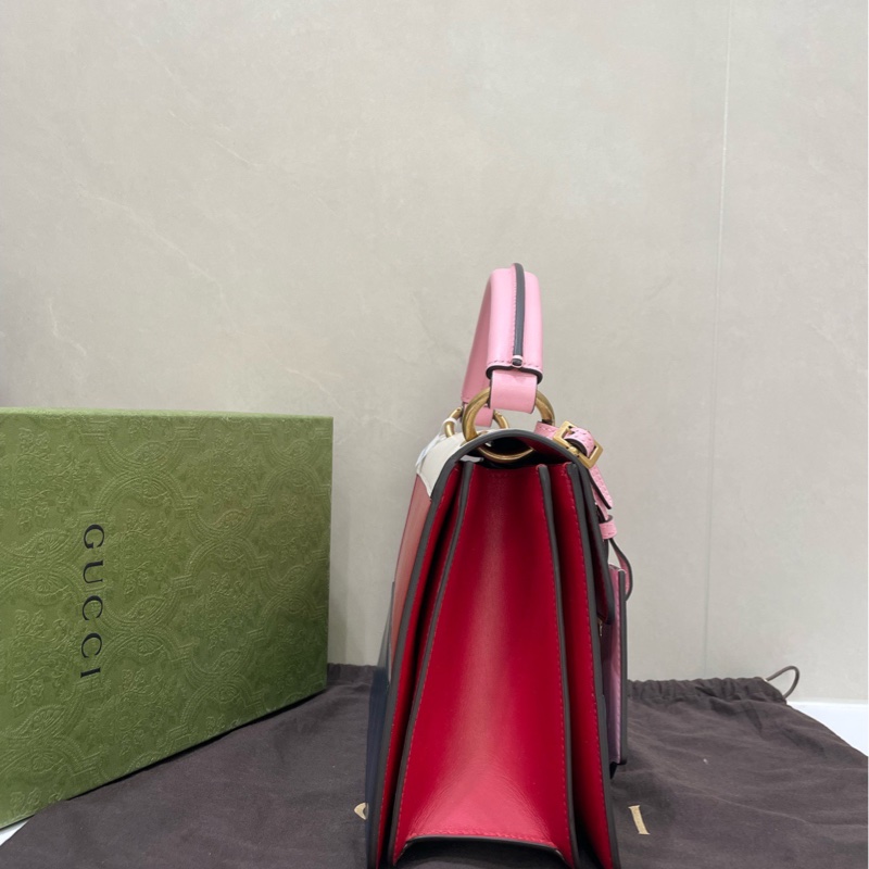 Gucci古馳 粉手柄瑪格麗特蜜蜂中號手提單肩斜挎包-2