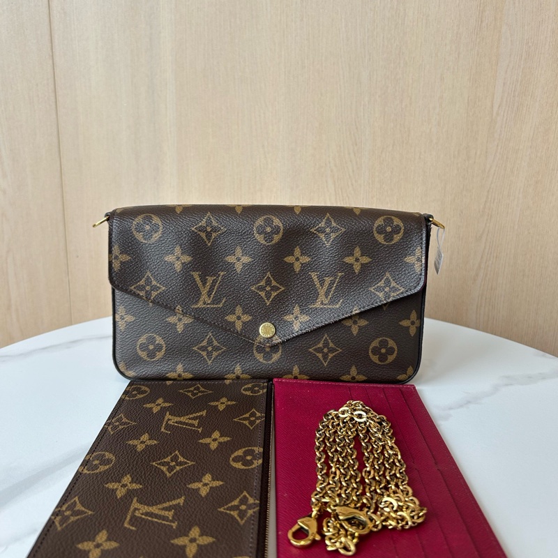 LV 路易威登 經典老花三合一鏈條包 20年編碼-0