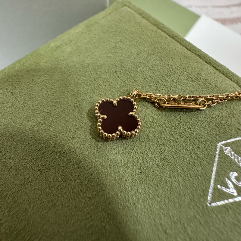 VCA 18K玫瑰金/紅玉髓項鏈-1