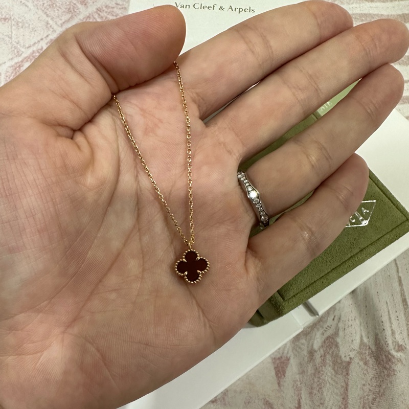 VCA 18K玫瑰金/紅玉髓項鏈-3