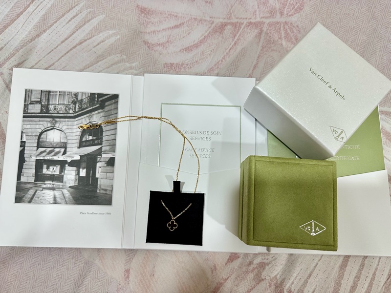 VCA 18K玫瑰金/紅玉髓項鏈-4