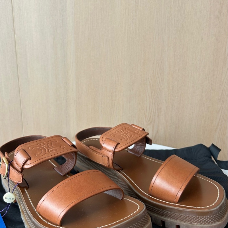 Celine/赛琳 深棕凯旋门徽标凉鞋-0