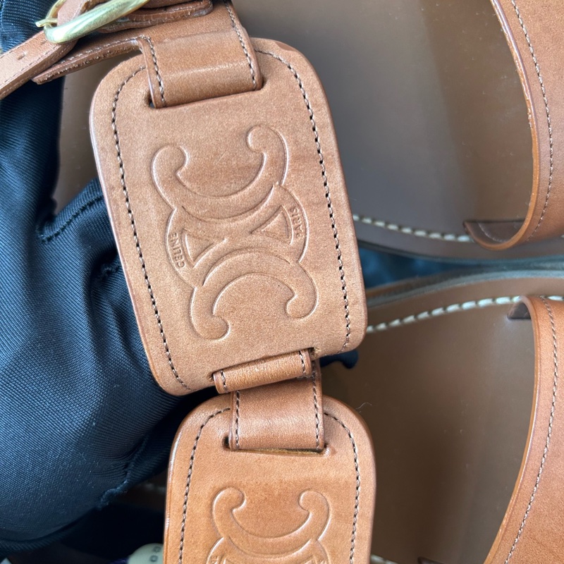 Celine/赛琳 深棕凯旋门徽标凉鞋-5