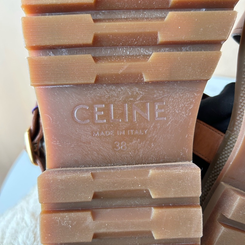 Celine/赛琳 深棕凯旋门徽标凉鞋-7