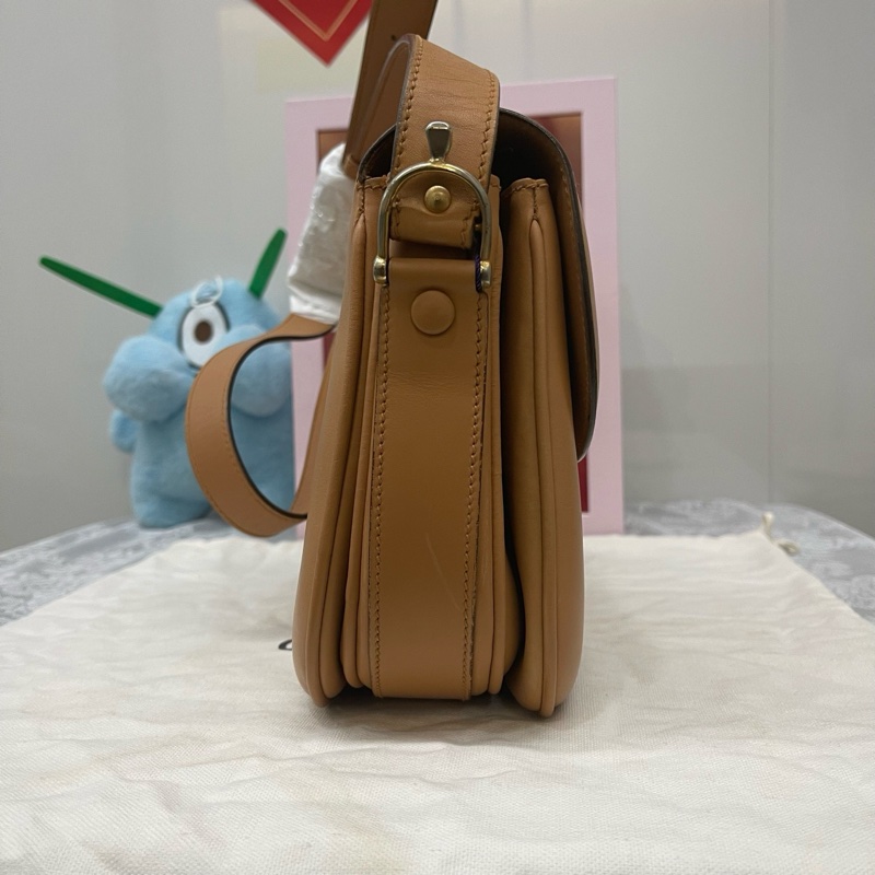 賽琳/Celine 奶茶色單肩包。-3