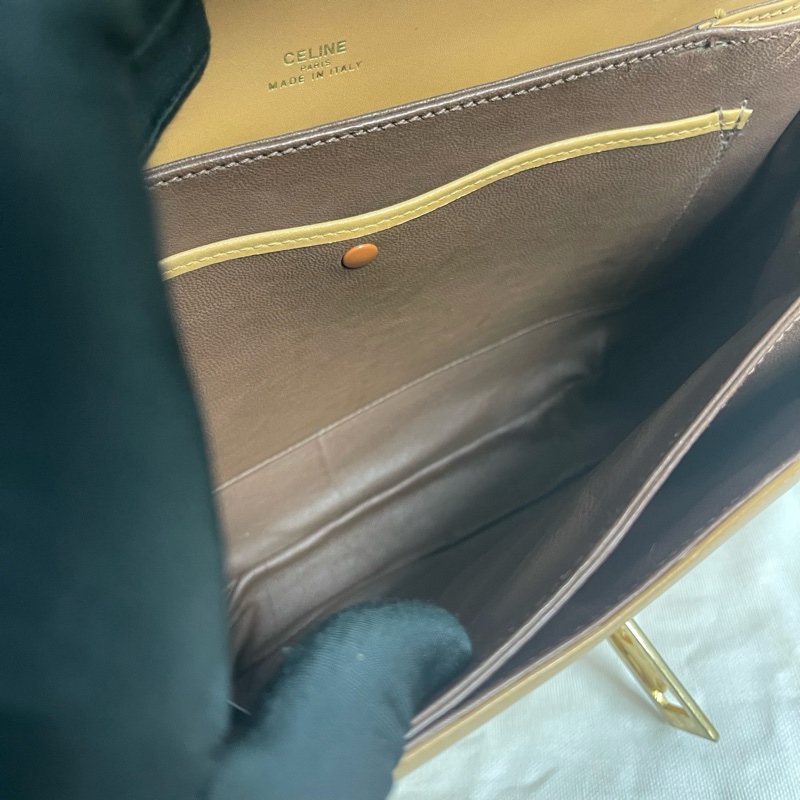賽琳/Celine 奶茶色單肩包。-5