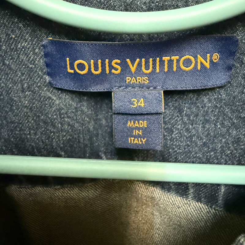 LV logo刺繡 牛仔外套 圓領 航海風格 尺碼34-4