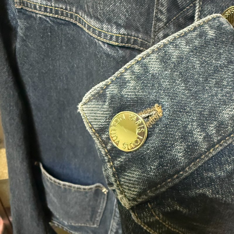 LV logo刺繡 牛仔外套 圓領 航海風格 尺碼34-7