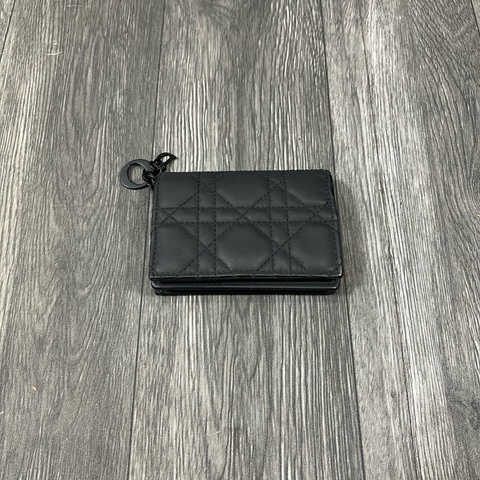 Dior 羊皮格紋 卡夾摺疊錢包