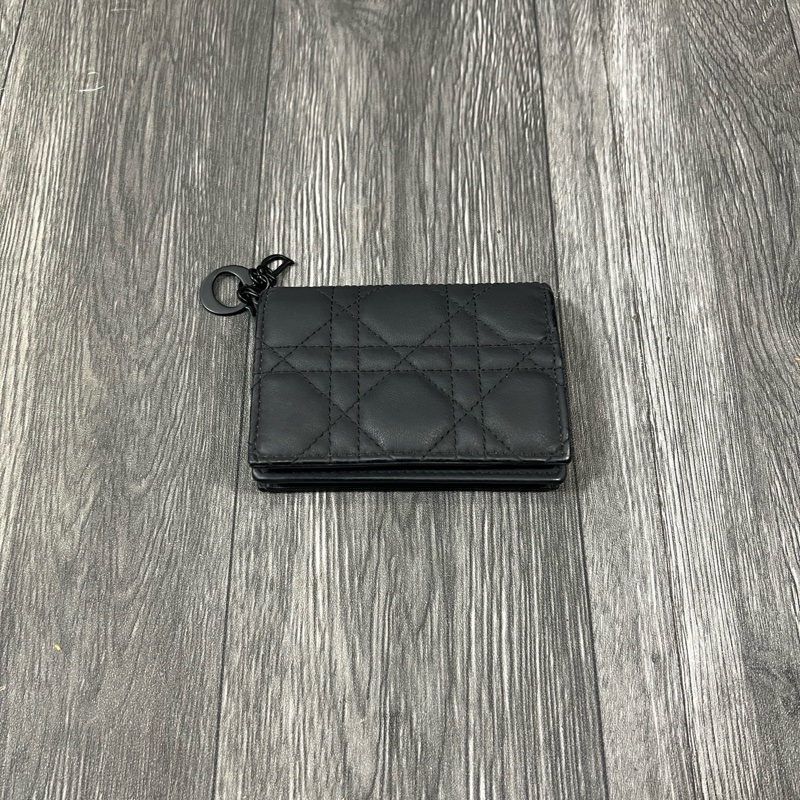 Dior 羊皮格紋 卡夾摺疊錢包-0