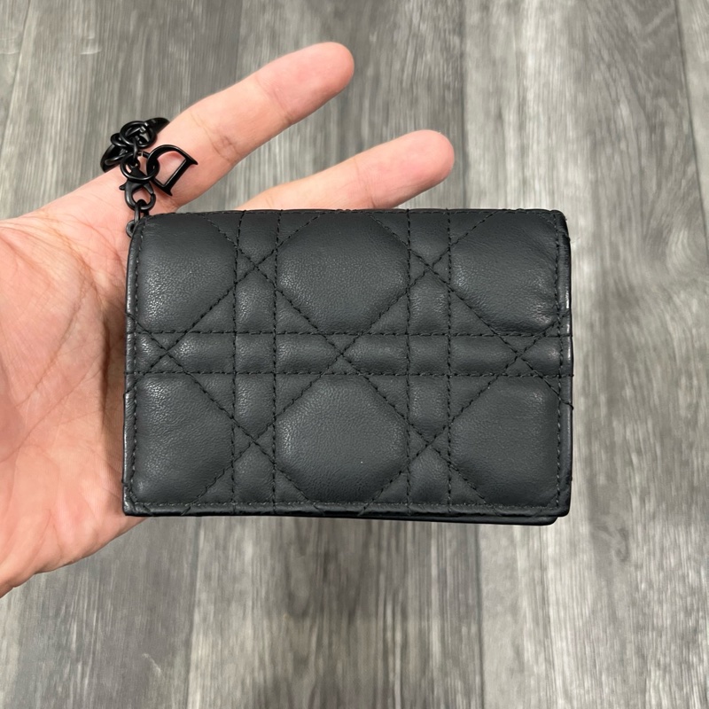 Dior 羊皮格紋 卡夾摺疊錢包-2