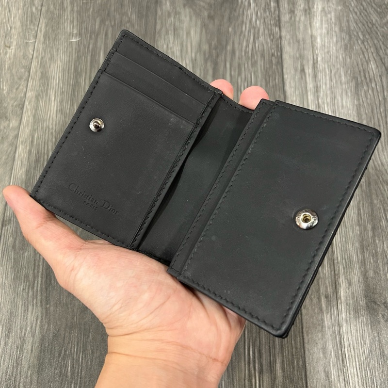 Dior 羊皮格紋 卡夾摺疊錢包-3