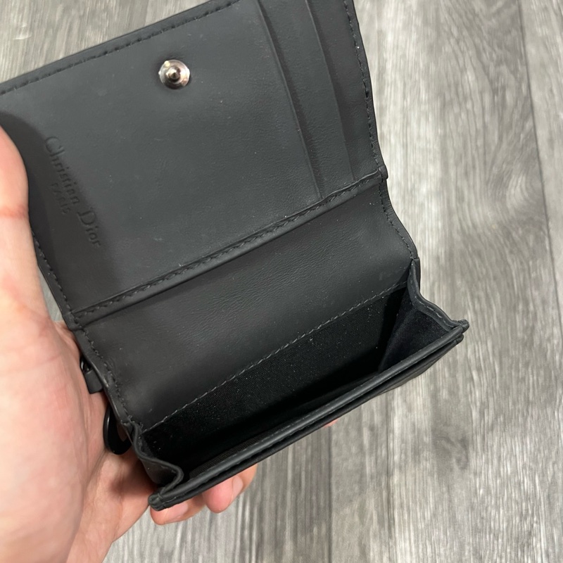 Dior 羊皮格紋 卡夾摺疊錢包-5