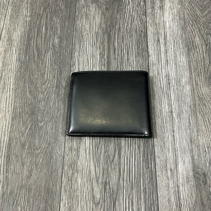 巴黎世家 黑綠 短夾 摺疊錢包-1