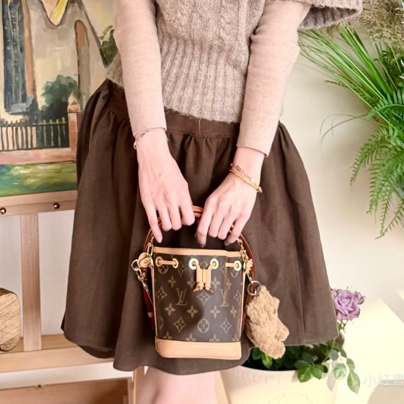 🍓Louis Vuitton路易威登老花Nano neo mini 小水桶單肩斜挎包-8