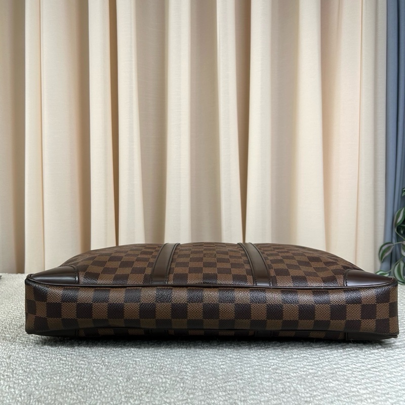 LV路易威登棕色棋盤格手提商務公文包 97新-5