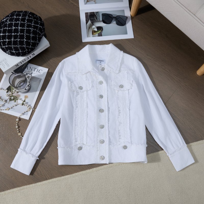 ❤️CHANEL 古巴系列 白色襯衫款外套 Coco Cuba鈕扣-0