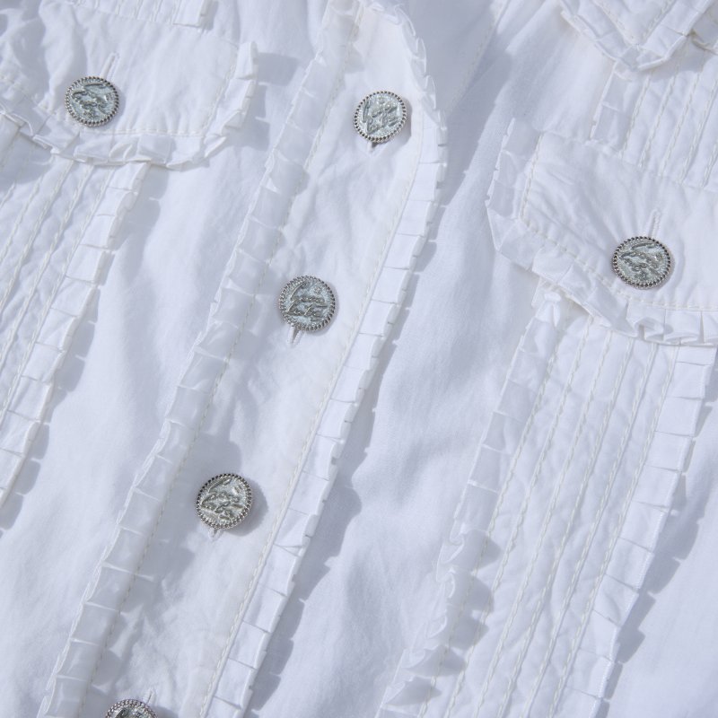 ❤️CHANEL 古巴系列 白色襯衫款外套 Coco Cuba鈕扣-2