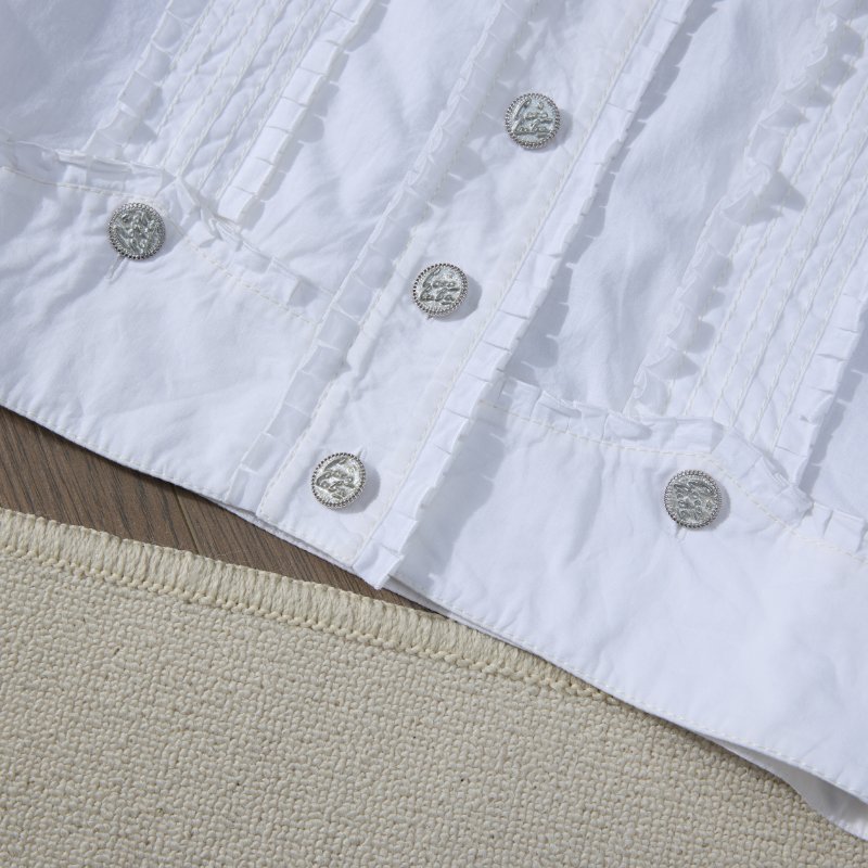 ❤️CHANEL 古巴系列 白色襯衫款外套 Coco Cuba鈕扣-3