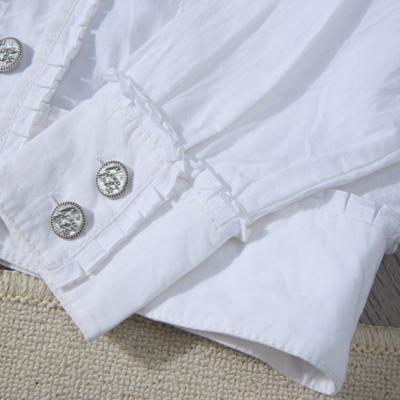 ❤️CHANEL 古巴系列 白色襯衫款外套 Coco Cuba鈕扣-4