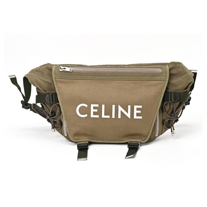 CELINE 郵差袋 登山袋 斜背包 尼龍 軍綠色 MEDIUM MESSENGER TREKKING IN NYLON WITH CELINE PRINT-8