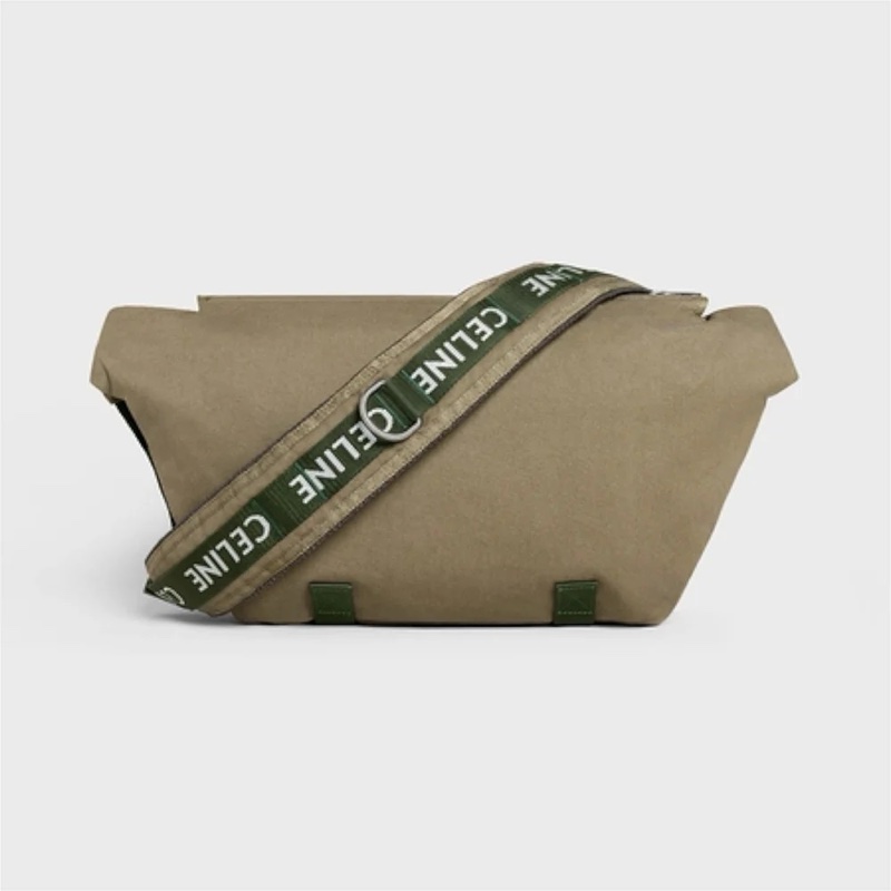 CELINE 郵差袋 登山袋 斜背包 尼龍 軍綠色 MEDIUM MESSENGER TREKKING IN NYLON WITH CELINE PRINT-9