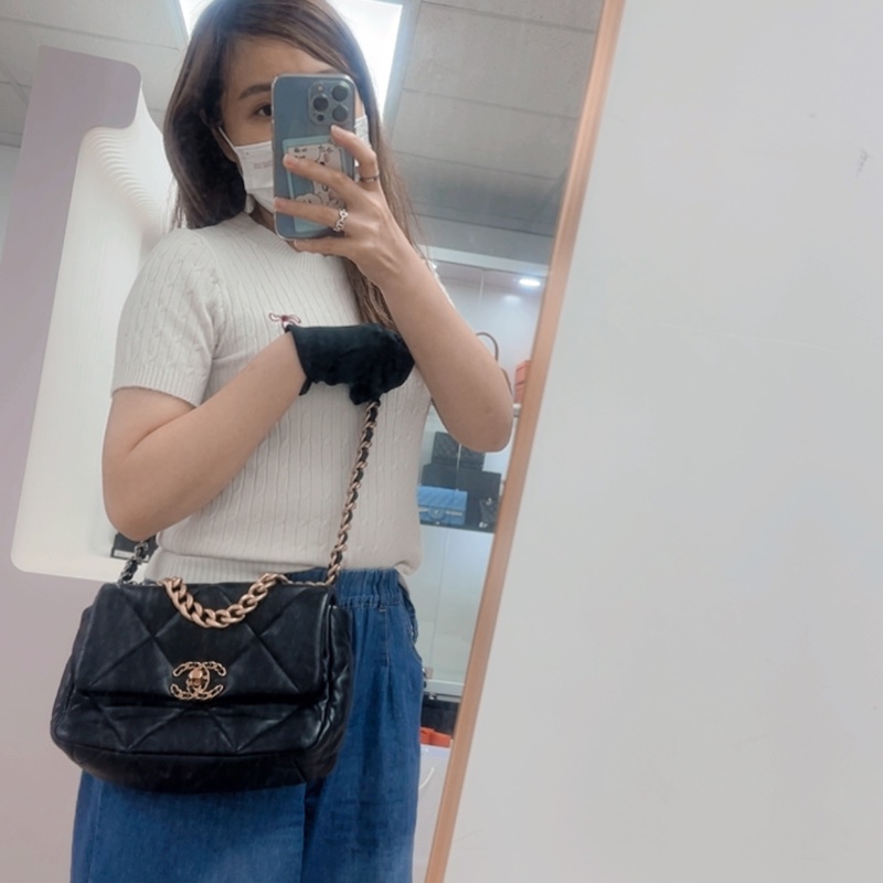 Chanel 19 黑色小號翻蓋包26cm-16