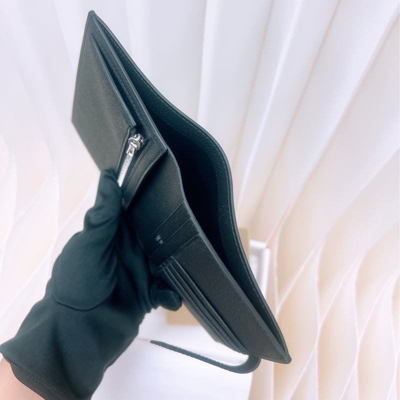 全新 Hermes bearn compact 黑銀皮夾 U-4