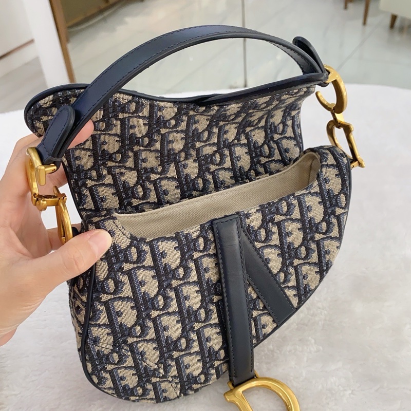 迪奧/Dior saddle經典老花刺繡帆布馬鞍包,22年,尺寸19×15×6cm-2