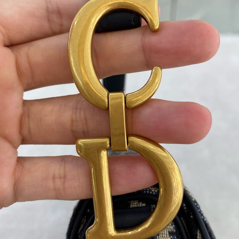 迪奧/Dior saddle經典老花刺繡帆布馬鞍包,22年,尺寸19×15×6cm-8